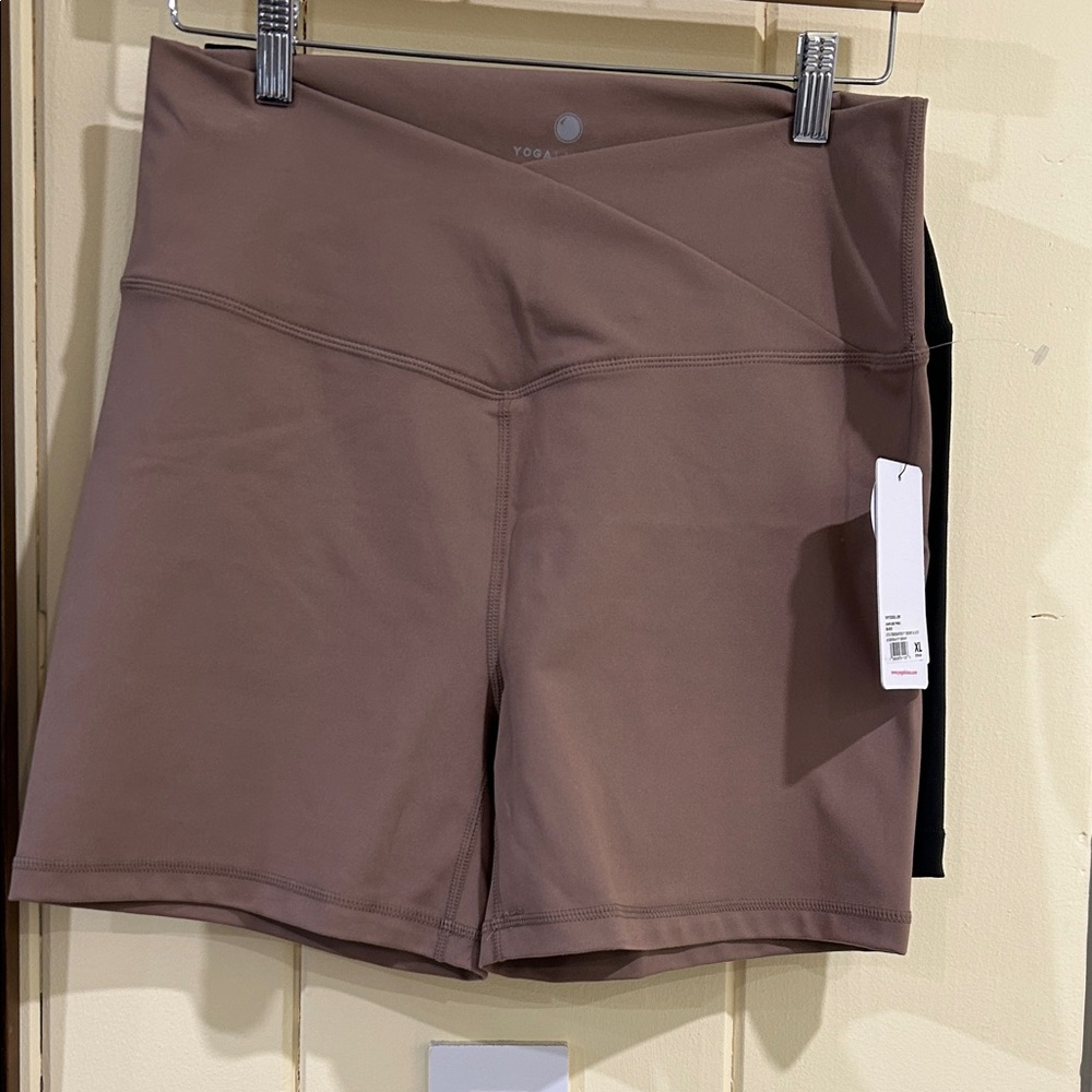 Yogalicious Women's 2-Pack Brown and Black Athletic Shorts